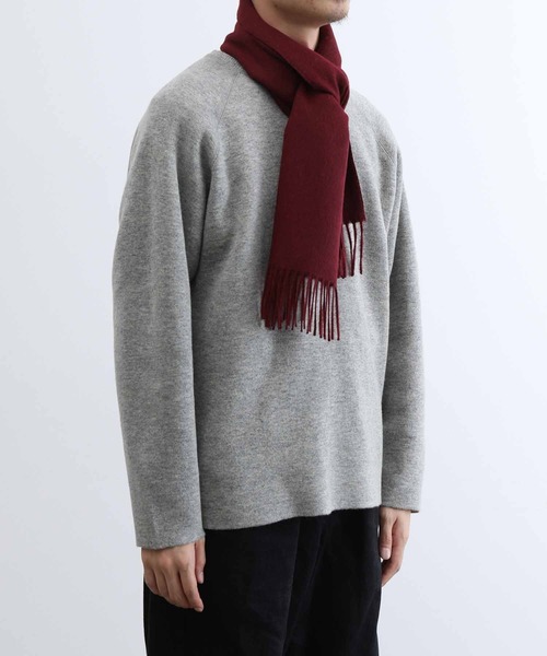 THE INOUE BROTHERS（ザイノウエブラザーズ）の「【THE INOUE BROTHERS】 BRUSHED SCARF（マフラー・メンズ・ライトグレー/ブラック/グレー/ダークブラウン/キャメル/ワイン/キナリ・FREE）」の8枚目の写真