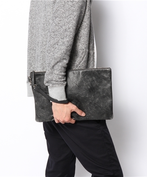 BEAUTY&YOUTH UNITED ARROWS(ビューティーアンドユースユナイテッドアローズ)の「MT カウ ストーン クラッチ バッグ ◆(クラッチバッグ・メンズ・ホワイト/ブラック・フリー)」の9枚目の写真