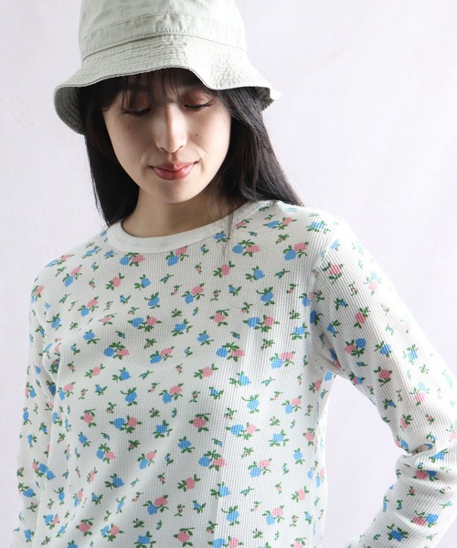 Healthknit / ヘルスニット 】 ベーシックワッフル花柄ルーム