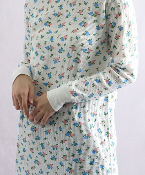 Healthknit / ヘルスニット 】 ベーシックワッフル花柄ルーム