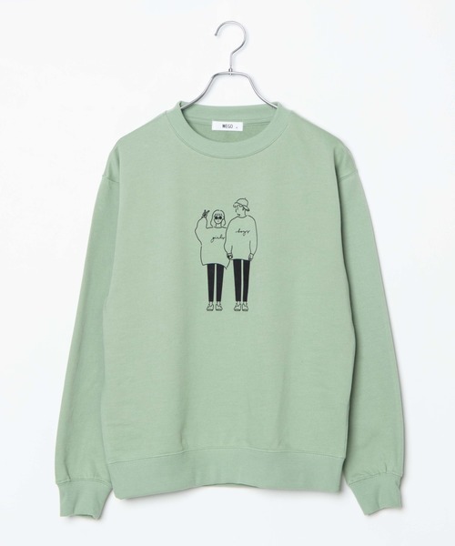WEGO(ウィゴー)の「WEGO/カップルモチーフプルオーバー(スウェット・メンズ・グリーン/ホワイト/ブラック・SMALL/MEDIUM/LARGE)」の3枚目の写真