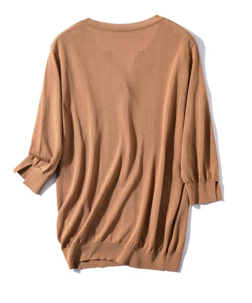 スキッパーネックサマーニットカーディガン