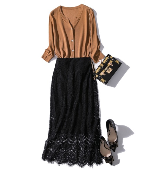 スキッパーネックサマーニットカーディガン