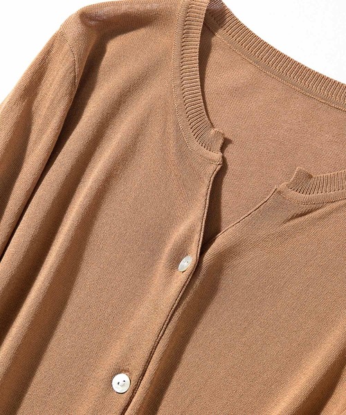 スキッパーネックサマーニットカーディガン