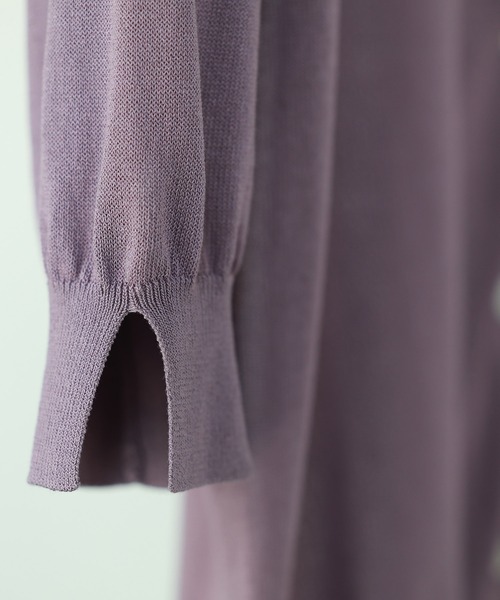 SAISON DE PAPILLON（セゾンドパピヨン）の「接触冷感 スキッパーネック UV対策 サマーニット カーディガン（カーディガン/ボレロ・レディース・ベージュ/ホワイト/ブルー/チャコールグレー/ブラック/パープル/ラベンダー/グリーン/ネイビー・M/L）」の22枚目の写真