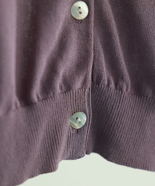 SAISON DE PAPILLON（セゾンドパピヨン）の「接触冷感 スキッパーネック UV対策 サマーニット カーディガン（カーディガン/ボレロ・レディース・ベージュ/ホワイト/ブルー/チャコールグレー/ブラック/パープル/ラベンダー/グリーン/ネイビー・M/L）」の21枚目の写真