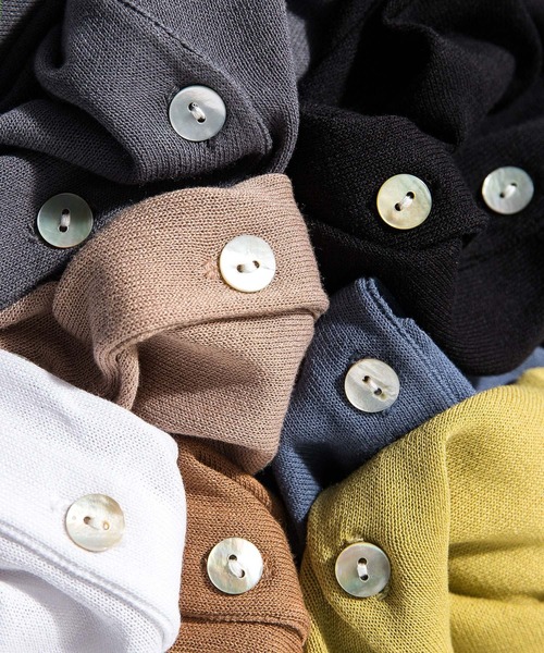 SAISON DE PAPILLON（セゾンドパピヨン）の「接触冷感 スキッパーネック UV対策 サマーニット カーディガン（カーディガン/ボレロ・レディース・ベージュ/ホワイト/ブルー/チャコールグレー/ブラック/パープル/ラベンダー/グリーン/ネイビー・M/L）」の10枚目の写真