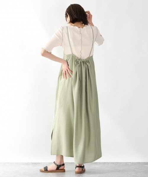 LOWRYS FARM（ローリーズファーム）の「バックリボンキャミワンピ　877381（ワンピース・レディース・ベージュ/ブラウン/カーキ・FREE）」の16枚目の写真