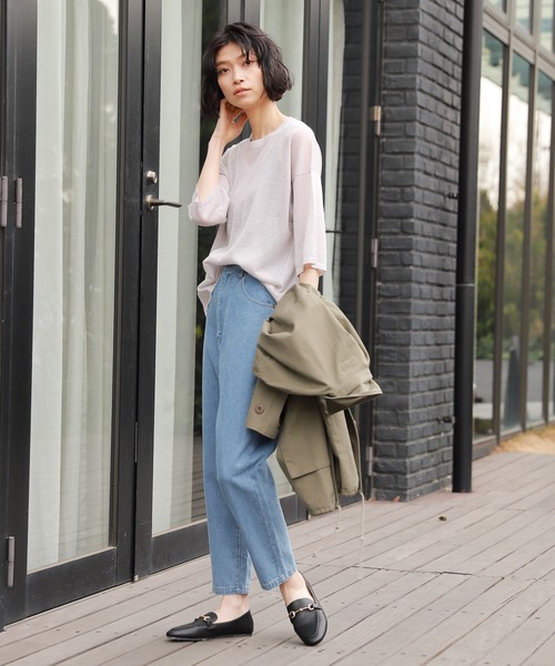 LAKOLE（ラコレ）の「14GリネンMIXワイドプルオーバー / LAKOLE（Tシャツ/カットソー・レディース・ライトグレー/ベージュ/オレンジ/スモーク・SMALL/MEDIUM）」の11枚目の写真