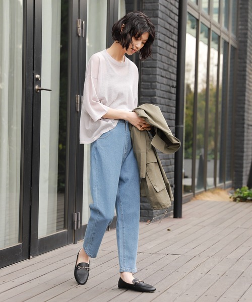 LAKOLE（ラコレ）の「14GリネンMIXワイドプルオーバー / LAKOLE（Tシャツ/カットソー・レディース・ライトグレー/ベージュ/オレンジ/スモーク・SMALL/MEDIUM）」の8枚目の写真