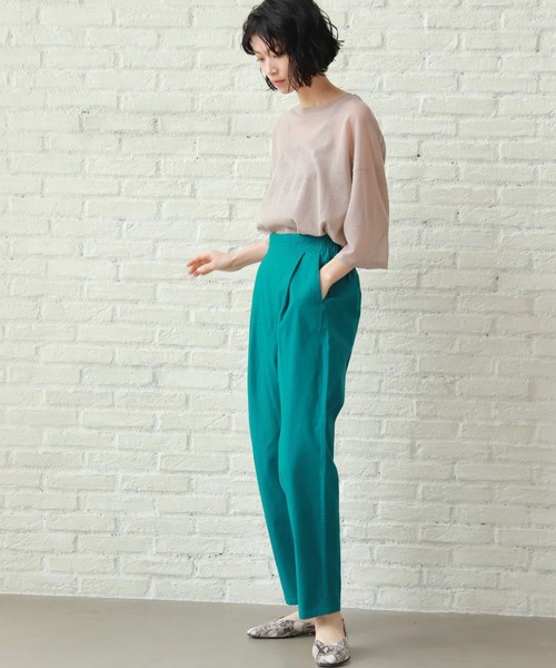 LAKOLE（ラコレ）の「14GリネンMIXワイドプルオーバー / LAKOLE（Tシャツ/カットソー・レディース・ライトグレー/ベージュ/オレンジ/スモーク・SMALL/MEDIUM）」の21枚目の写真