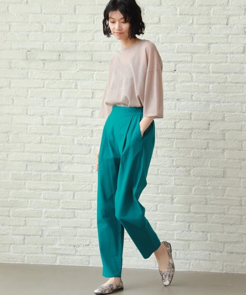 LAKOLE（ラコレ）の「14GリネンMIXワイドプルオーバー / LAKOLE（Tシャツ/カットソー・レディース・ライトグレー/ベージュ/オレンジ/スモーク・SMALL/MEDIUM）」の19枚目の写真