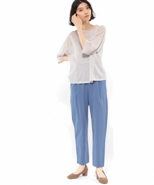 LAKOLE（ラコレ）の「14GリネンMIXワイドプルオーバー / LAKOLE（Tシャツ/カットソー・レディース・ライトグレー/ベージュ/オレンジ/スモーク・SMALL/MEDIUM）」の9枚目の写真