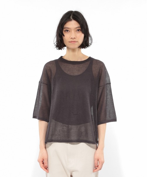 LAKOLE（ラコレ）の「14GリネンMIXワイドプルオーバー / LAKOLE（Tシャツ/カットソー・レディース・ライトグレー/ベージュ/オレンジ/スモーク・SMALL/MEDIUM）」の15枚目の写真