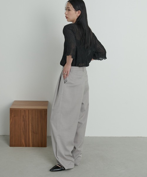 Aunt Marie's(アントマリーズ)の「【ロングセラー!】シフォン楊柳ハーフスリーブブラウス【新色追加!オフィススタイルにもおすすめ】(シャツ/ブラウス・レディース・ブラック/ブルー/ライトグリーン/ナチュラル/グリーン/ケリーグリーン/オレンジ/ロイヤルブルー/ホワイト/ネイビー/ブラウン/ミント・FREE)」の22枚目の写真