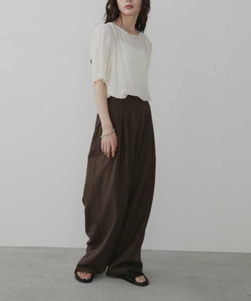 Aunt Marie's(アントマリーズ)の「シフォン楊柳ハーフスリーブブラウス【オフィススタイルにもおすすめ】(シャツ/ブラウス・レディース・ブラック/ブルー/ライトグリーン/ナチュラル/グリーン/ケリーグリーン/オレンジ/ロイヤルブルー/ホワイト/ネイビー/ブラウン/ミント・FREE)」の19枚目の写真