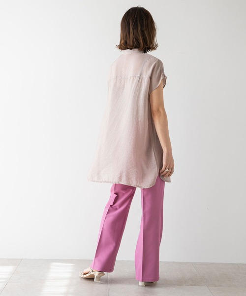 rectangle（レクタングル）の「ブザムシアーシャツ（シャツ/ブラウス・レディース・ブラック/ベージュ/パープル/オフホワイト/ブルー・FREE）」の8枚目の写真