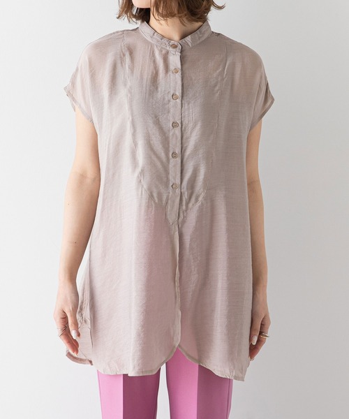 rectangle（レクタングル）の「ブザムシアーシャツ（シャツ/ブラウス・レディース・ブラック/ベージュ/パープル/オフホワイト/ブルー・FREE）」の11枚目の写真