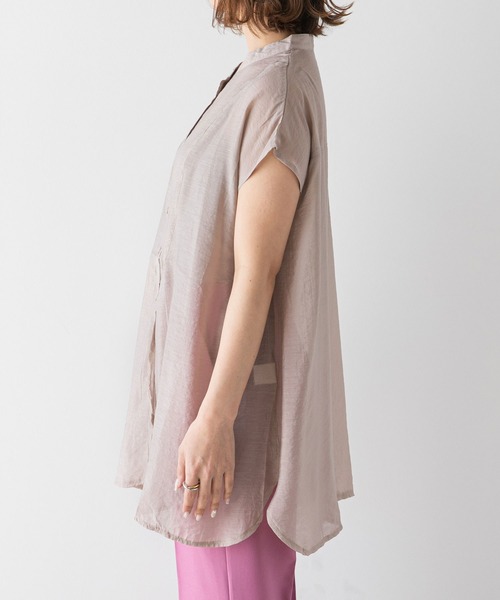 rectangle（レクタングル）の「ブザムシアーシャツ（シャツ/ブラウス・レディース・ブラック/ベージュ/パープル/オフホワイト/ブルー・FREE）」の13枚目の写真