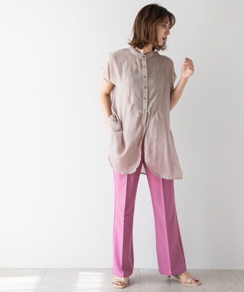 rectangle（レクタングル）の「ブザムシアーシャツ（シャツ/ブラウス・レディース・ブラック/ベージュ/パープル/オフホワイト/ブルー・FREE）」の7枚目の写真