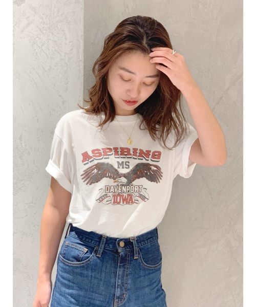 Ungrid（アングリッド）の「イーグルプリントTee（Tシャツ/カットソー・レディース・チャコールグレー/オフホワイト・FREE）」の12枚目の写真