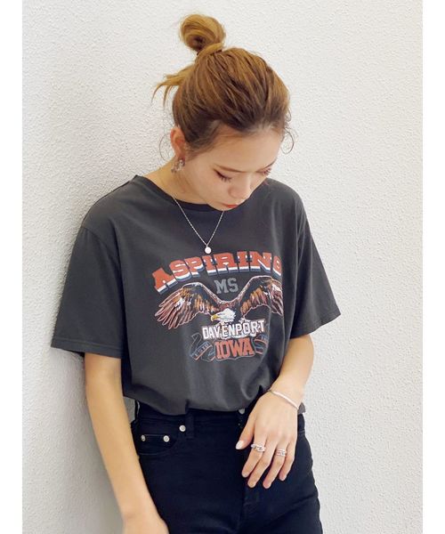 Ungrid（アングリッド）の「イーグルプリントTee（Tシャツ/カットソー・レディース・チャコールグレー/オフホワイト・FREE）」の15枚目の写真