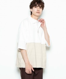 WEGO | WEGO/チェックバイカラーハーフジップ半袖プルオーバー(Tシャツ/カットソー)