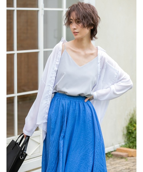 fifth（フィフス）の「サテンストリングキャミソール（キャミソール・レディース・ライトグリーン/グレー/ホワイト/ブラック・MEDIUM）」の3枚目の写真