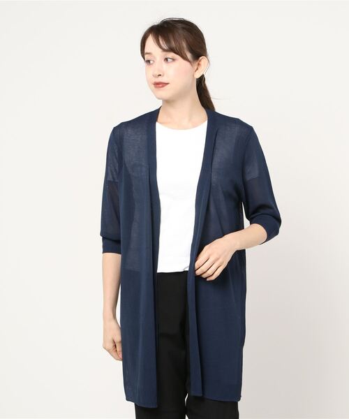 sabstreet my standard(サブストリートマイスタンダード)の「サイドリブロングトッパーカーディガン(カーディガン/ボレロ・レディース・グリーン/グレー/ネイビー・19号/15号)」の21枚目の写真