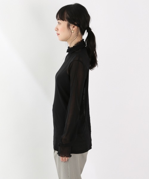 LOWRYS FARM(ローリーズファーム)の「チュールタートルLS 894289(シャツ/ブラウス・レディース・ホワイト/ブラック/グレー・FREE)」の9枚目の写真