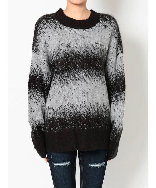 EMODA（エモダ）の「ランダムグラデーションニットトップ（ニット/セーター・レディース・ブラック/パープル/オレンジ・FREE）」の14枚目の写真