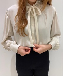 Charles Chaton | bowtie satin blouse(シャツ/ブラウス)