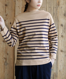 【汚れにくい撥水・撥油加工つき！】シミヘン加工 フレンチバスクシャツ［ボーダー］