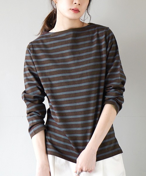 シミヘン加工フレンチバスクシャツ［ボーダー］