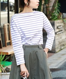 【汚れにくい撥水・撥油加工つき！】シミヘン加工 フレンチバスクシャツ［ボーダー］