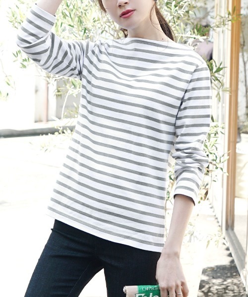 シミヘン加工フレンチバスクシャツ［ボーダー］