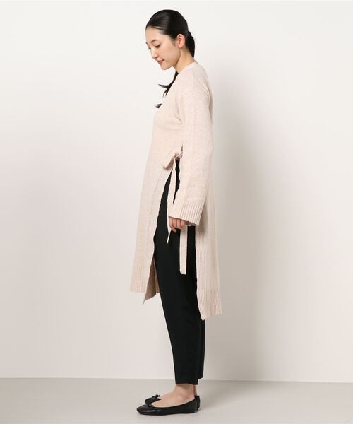 PICCIN（ピッチン）の「サイドスリットロングニット（ニット/セーター・レディース・ダークブラウン/アイボリー・M）」の11枚目の写真