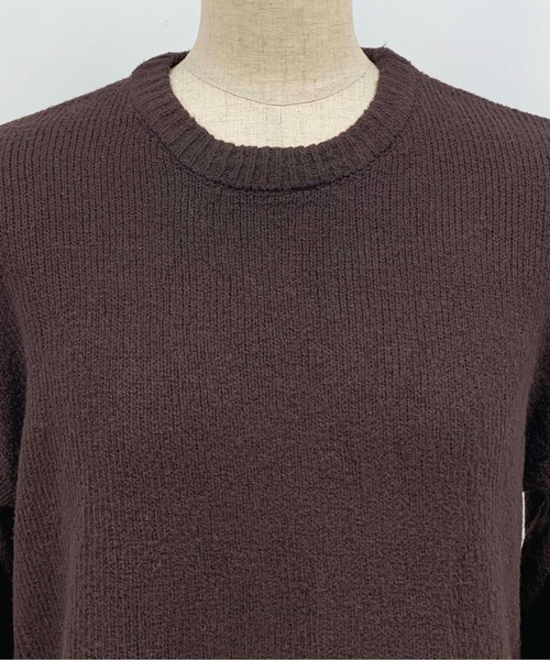 PICCIN（ピッチン）の「サイドスリットロングニット（ニット/セーター・レディース・ダークブラウン/アイボリー・M）」の7枚目の写真
