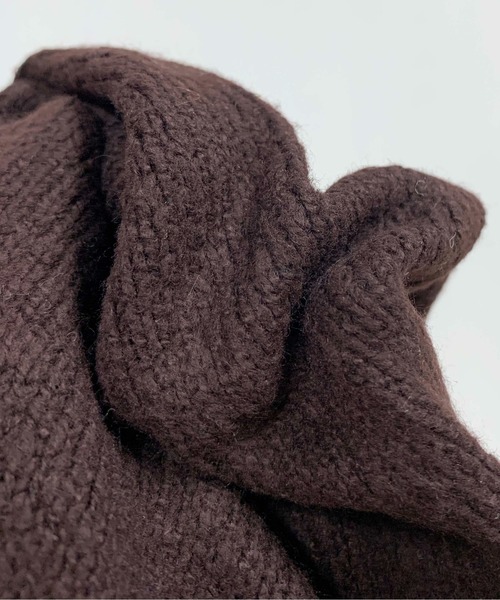 PICCIN（ピッチン）の「サイドスリットロングニット（ニット/セーター・レディース・ダークブラウン/アイボリー・M）」の10枚目の写真