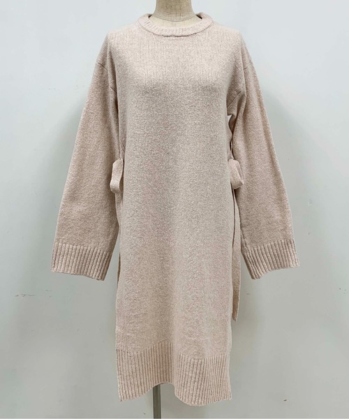 PICCIN（ピッチン）の「サイドスリットロングニット（ニット/セーター・レディース・ダークブラウン/アイボリー・M）」の3枚目の写真