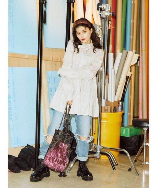 jouetie（ジュエティ）の「プリーツコンビトートバッグ（トートバッグ・レディース・ブラック/オフホワイト/ラベンダー/その他1・FREE）」の9枚目の写真