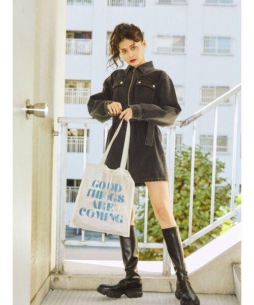 jouetie（ジュエティ）の「プリーツコンビトートバッグ（トートバッグ・レディース・ブラック/オフホワイト/ラベンダー/その他1・FREE）」の11枚目の写真