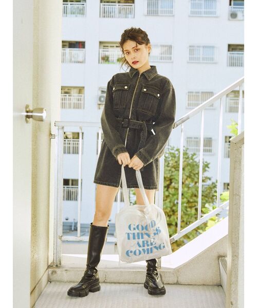 jouetie（ジュエティ）の「プリーツコンビトートバッグ（トートバッグ・レディース・ブラック/オフホワイト/ラベンダー/その他1・FREE）」の12枚目の写真