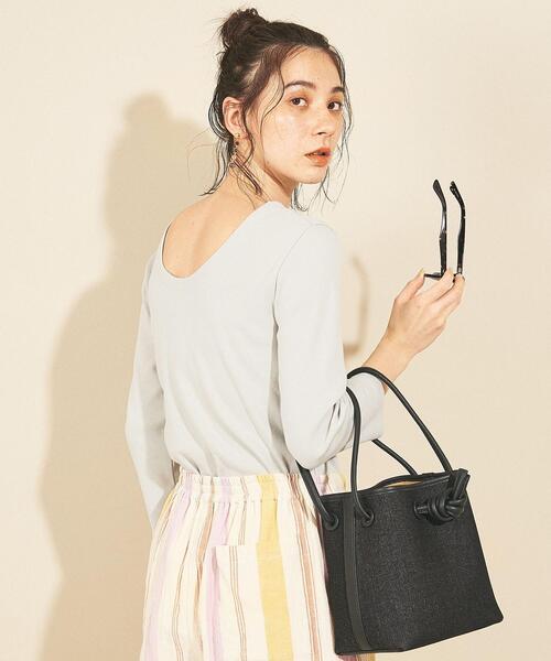 BEAUTY&YOUTH UNITED ARROWS（ビューティーアンドユースユナイテッドアローズ）の「BY∴ コットンボーダー＆ソリッド8分袖カットソー（Tシャツ/カットソー・レディース・ダークグリーン/コバルトブルー/ライム/ブラック/ホワイト・FREE）」の4枚目の写真