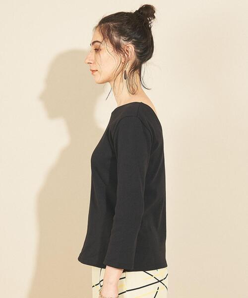 BEAUTY&YOUTH UNITED ARROWS（ビューティーアンドユースユナイテッドアローズ）の「BY∴ コットンボーダー＆ソリッド8分袖カットソー（Tシャツ/カットソー・レディース・ダークグリーン/コバルトブルー/ライム/ブラック/ホワイト・FREE）」の18枚目の写真