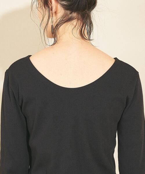 BEAUTY&YOUTH UNITED ARROWS（ビューティーアンドユースユナイテッドアローズ）の「BY∴ コットンボーダー＆ソリッド8分袖カットソー（Tシャツ/カットソー・レディース・ダークグリーン/コバルトブルー/ライム/ブラック/ホワイト・FREE）」の11枚目の写真