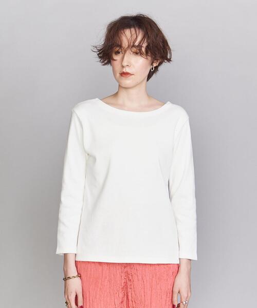 BEAUTY&YOUTH UNITED ARROWS（ビューティーアンドユースユナイテッドアローズ）の「BY∴ コットンボーダー＆ソリッド8分袖カットソー（Tシャツ/カットソー・レディース・ダークグリーン/コバルトブルー/ライム/ブラック/ホワイト・FREE）」の13枚目の写真