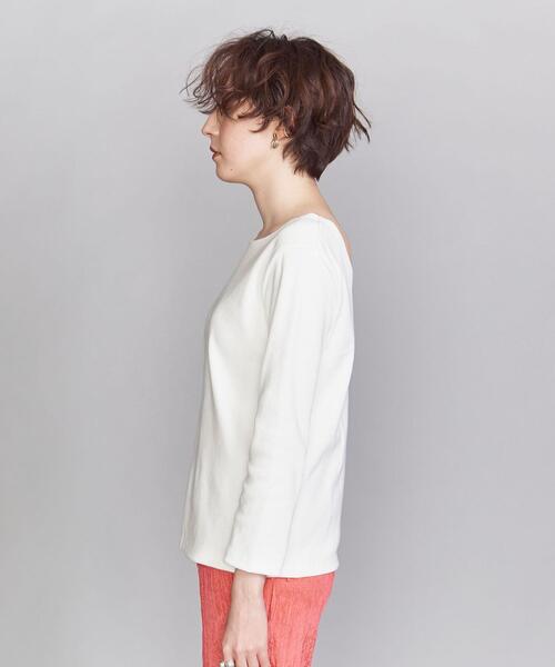BEAUTY&YOUTH UNITED ARROWS（ビューティーアンドユースユナイテッドアローズ）の「BY∴ コットンボーダー＆ソリッド8分袖カットソー（Tシャツ/カットソー・レディース・ダークグリーン/コバルトブルー/ライム/ブラック/ホワイト・FREE）」の14枚目の写真