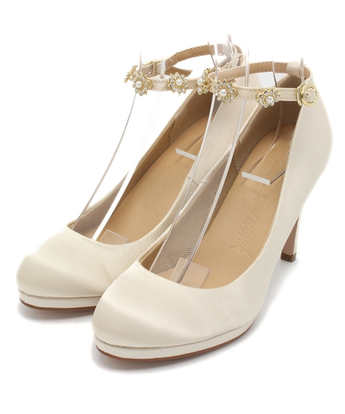 laboratory work（ラボラトリーワーク）の「ビジューモチーフサテン　パンプス【結婚式】（パンプス・レディース・ブラック/ベージュ/ブラック系その他/ネイビー・MEDIUM/LARGE/SMALL）」の3枚目の写真