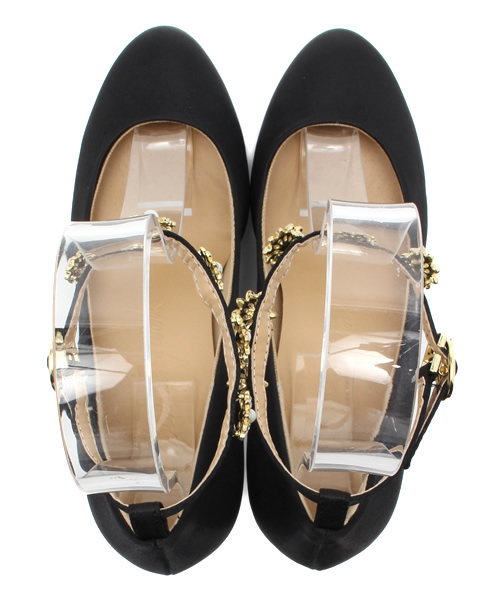 laboratory work（ラボラトリーワーク）の「ビジューモチーフサテン　パンプス【結婚式】（パンプス・レディース・ブラック/ベージュ/ブラック系その他/ネイビー・MEDIUM/LARGE/SMALL）」の11枚目の写真